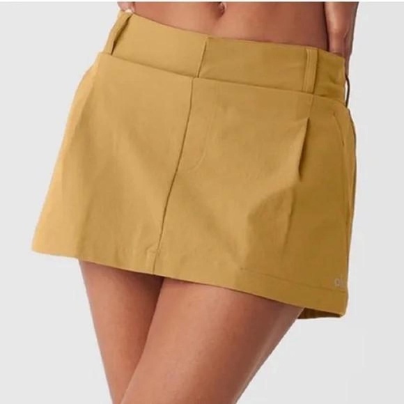 ALO YOGA  Fan Club Mini Skirt - Golden Olive Branch - Picture 3 of 7